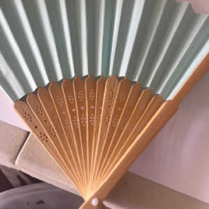 Paper and Bamboo Hand Fan, White