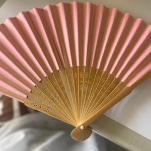 Paper and Bamboo Hand Fan, Pink