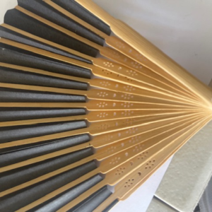 Paper and Bamboo Hand Fan, Black