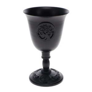 Goblet Black Metal Tree of Life 10cm x 17 cm