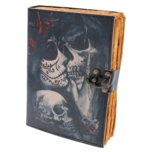 Painted Face Lovers Leather Journal 12cm x 17cm