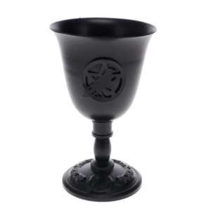 Goblet Black Metal Raven Pentacle 10cm x 17 cm