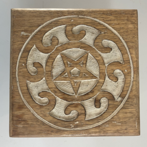 Altar Table Wooden with Pentacle Design 15cm x 15cm
